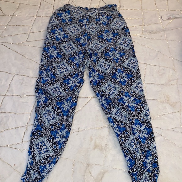 JL LEFON Pant printed ribbed blue print - Picture 9 of 13